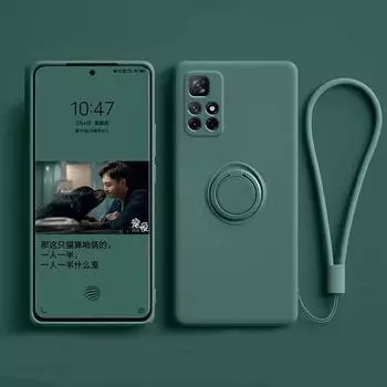 Чехол-держатель с магнитным кольцом для Xiaomi Redmi Note 11 Pro Plus + 5G Мягкий жидкий силиконовый чехол Note11Pro plus 5G фиолетовый