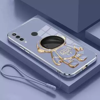 Чехол-держатель с подставкой астронавта для Huawei P20 P30 P40 Lite Mate 60 30 20 20X Nova 11 10 Y7 Y9 Y9Prime2019 Y7A Y9S, чехол со шнурком P40 белый