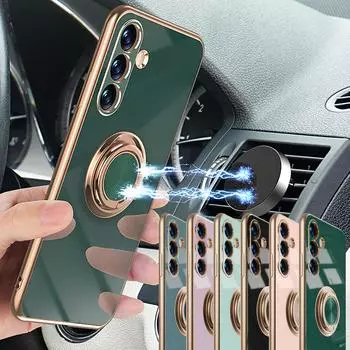 Чехол-держатель с покрытием для Samsung Galaxy A15 A25 A35 A55 A14 A24 A34 A54 M14 M34 M54 5G, чехол-подставка, роскошная полная защита For Samsung M54 5G серый