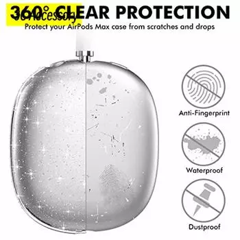 Чехол для Airpod Max, 3D блестящий прозрачный чехол, мягкий защитный чехол от царапин для Apple Air Pods Max, аксессуары для наушников for airpods max