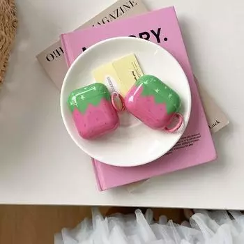 Чехол для Airpods4 Защитный чехол Активное шумоподавление Apple 3 поколение Чехол для Bluetooth-наушников Pro 2 Рукава для наушников Корейский Милый Веселый INS Ракушка Apple Airpods 3 [Star Strawberry] Send Ring