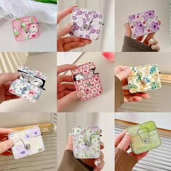 Чехол для Airpods 2 3 Pro, кожаный чехол для зарядки наушников в стиле ретро с цветочным узором, защитный чехол для Air pods 3, чехлы для наушников For AirPods Pro 2