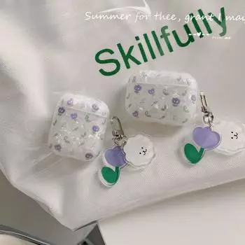 Чехол для AirPods 2, чехол для Airpod Pro, милый корейский медведь, мультяшный брелок для ключей, чехол для Air pods 1/2, прозрачный силиконовый чехол для наушников airpods 1 2