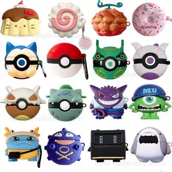Чехол для Airpods 4 2024 Pokemon 3D Cartoon Силиконовый чехол Беспроводной Bluetooth-наушник Защитный чехол для Airpods 4-го поколения For AirPods 4
