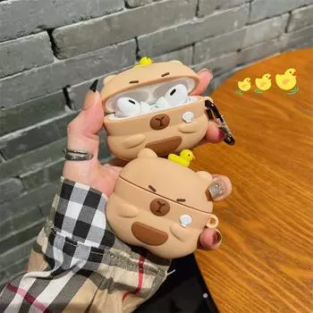 Чехол для AirPods Capybara: Подходит для Bluetooth-гарнитур Apple Pro 4-го поколения, 2-го поколения и 1-го/2-го/3-го поколения AirPods Pro2/Pro