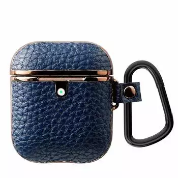 Чехол для AirPods ELECOM кожаное покрытие совместимо с моделями выпуска темно-синий 2019/2016 AVA-APUCMNV