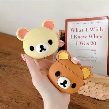 Чехол для Airpods Pro 2, чехол Rilakkuma Bear для Airpods Pro, силиконовый защитный чехол для наушников для любителей чехлов Airpods 1/2/3 for airpods 1 2