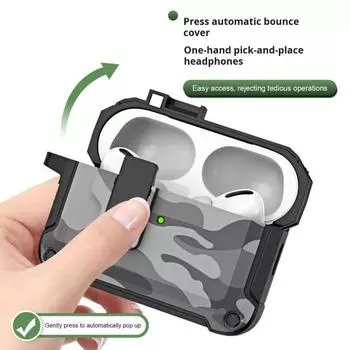 Чехол для AirPods Pro 2 для Airpods 3, защитный чехол из двойного материала, замок для беспроводной зарядки, противоударный чехол для наушников for AirPods 3 красный