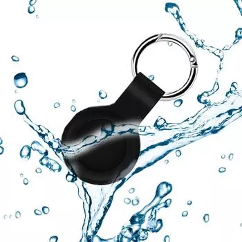 Чехол для Apple Airtags Case Liquid Silicone Protective Shell Tracker Accessories Anti-scratch Sleeve Keychain Air Tag Case чёрный