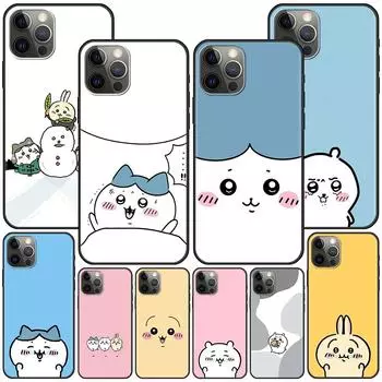 Чехол для Apple Iphone 11 13 12 Mini 14 Pro Max Xr 7 8 +Se 2020 Xs 6 6s Plus 5 5S, черный силиконовый чехол для телефона с рисунком Чиикава iPhone 12