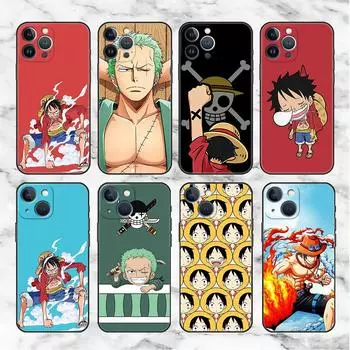 Чехол для Apple iPhone 11 13 14 12 Pro 7 Plus XR X XS Max 6 6S 13Pro Max черный силиконовый чехол для телефона One-piece iPhone 14 Pro Max