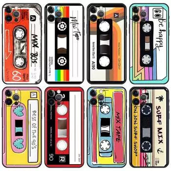 Чехол для Apple iPhone 13 11 12 Pro 7 XR X XS X Max 8 6 6S Plus 5 14 SE 2022 Coque Mixtape Винтажная магнитная лента кассета аудио iPhone 6 6S