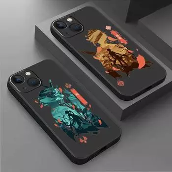 Чехол для Apple iPhone 14 13 11 12 Pro 7 XR X XS Max 8 Plus 6 6S SE 2022 13Pro, черный мягкий телефон, чехол аниме Genshin Impact Cute iPhone 14 Pro Max