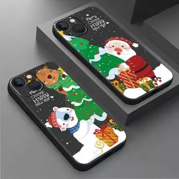 Чехол для Apple iPhone 14 13 11 12 Pro 7 XR X XS Max 8 Plus 6 6S SE 2022 13Pro, черный мягкий чехол для телефона Funda Snowman Christmas iPhone 14 Pro Max