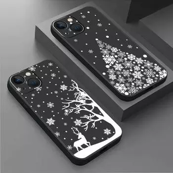 Чехол для Apple iPhone 14 13 11 12 Pro 7 XR X XS Max 8 Plus 6 6S SE 2022 13Pro черный мягкий телефон Funda Merry Christmas iPhone 14