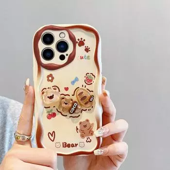 Чехол для Apple iPhone 14 Pro Max X XR XS Max, мягкий силиконовый чехол, задняя крышка, 3D стереоскопический чехол для телефона с изображением сыра и медведя, милый кролик For iPhone XR