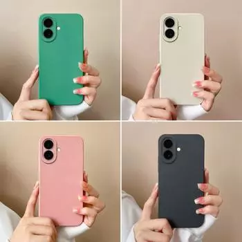 Чехол для Apple iPhone 16 Pro Max 16plus, однотонный узор, эстетичный стиль, жидкий силиконовый противоскользящий протектор экрана для iPhone, чехол-бампер Capas iPhone 16