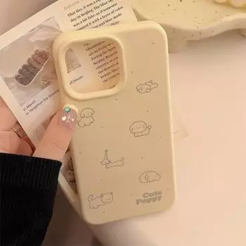 Чехол для Apple Phone Flat Line Dog, подходит для 12/13/14/15/16 PRO/PROMAX/PLUS 16promax