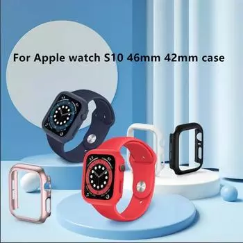 Чехол для Apple Watch Case 46 мм 42 мм Аксессуары ПК Защитный бампер iWatch Series 10 iwatch 46mmS10 белый