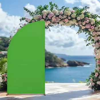 Чехол для арки в виде полумесяца, чехол для свадебного фона, чехол для подставки, эластичная тканевая арка для фона, чехол для 6-футовой арки в виде полумесяца, помолвка, детский душ бежевый