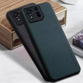 Чехол для Asus ROG Phone 8 7 6 Pro Cover Funda Capa Solid color Business Pu Leather Design ROG Phone 6 чёрный