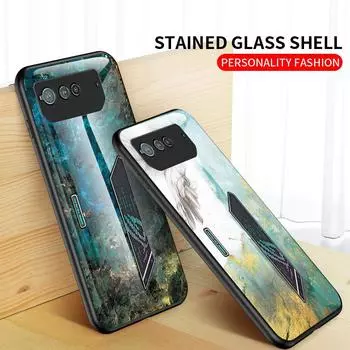 Чехол для Asus Zenfone Max Pro M1 ZB601KL ZB602 ZB631 ROG Phone II ZS660KL 3 5 6 7 Pro, чехол из мраморного закаленного стекла, задняя крышка For Max Pro M1 ZB601KL