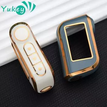 Чехол для автоключа из ТПУ для A93 A63, русская версия, двусторонняя автомобильная сигнализация, ЖК-пульт дистанционного управления, брелок белый