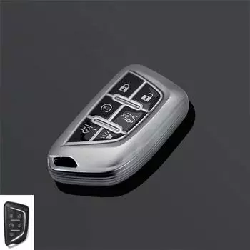 Чехол для автомобильного брелока для Cadillac Escalade CT4 CT4-V CT5 XTS CT6 C8 для GMC Yukon 2021 2022 2023 2024 Аксессуары серый