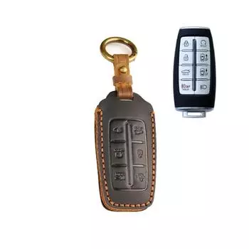 Чехол для автомобильного брелока Genesis для GV70 GV80 G70 G80 2020-2024 кожаный чехол для автомобильного ключа автомобильные аксессуары CHINA