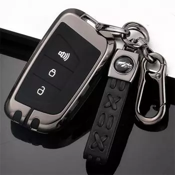 Чехол для автомобильного брелока с 3 кнопками для JAC JIAYUE A5 X4 X7 IC5 IEV T50 S2 S3 S4 S5 S7 T8 Refine M6 Smart Remote Keychain серый