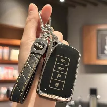 Чехол для автомобильного брелока с брелком из искусственной кожи для Lexus RX is ES GS LS NX RS GX LX RC LC Smart Key чёрный