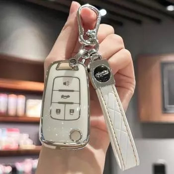 Чехол для автомобильного брелока с шнурком из искусственной кожи для Chevy 2010-2019 Chevrolet Impala Camaro Cruze Equinox Malibu Sonic GMC Terrai фиолетовый