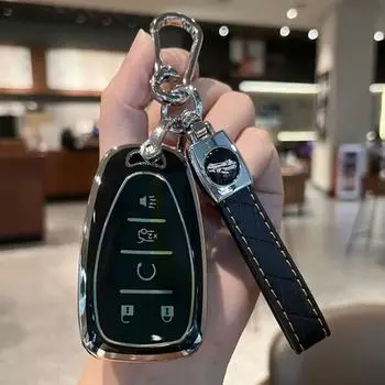 Чехол для автомобильного брелока с шнурком из искусственной кожи для Chevy Chevrolet 2017 2018 2019 2020 2021 Chevy Malibu Camaro Trax Traverse So чёрный
