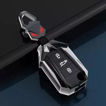 Чехол для автомобильного дистанционного ключа для Peugeot 208 308 408 508 307 2008 3008 4008 Citroen, устойчивая к царапинам кнопка, защитный чехол-держатель чёрный