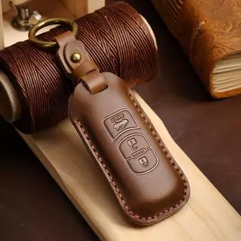 Чехол для автомобильного дистанционного ключа для Mazda 2 3 6 Atenza Axela Demio CX-5 CX5 CX-3 CX7 CX-9 2015 2016 2017 2018 2019 аксессуары коричневый