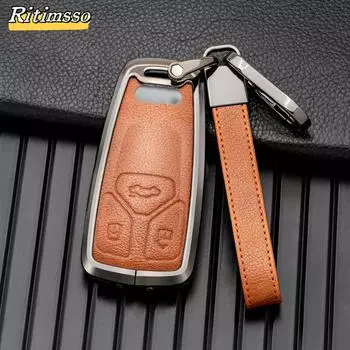 Чехол для автомобильного дистанционного ключа из сплава для A4 A4L A5 Q5 Q7 TT TTS 8S B9 2016 2017 2018, защитный чехол для автомобильного ключа, автомобильные аксессуары чёрный