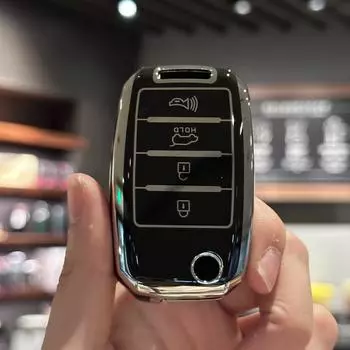 Чехол для автомобильного ключа, чехол-брелок для Kia Sorento Optima Soul Sportage NIRO Forte Rio, защитный чехол для смарт-ключа чёрный