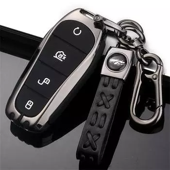 Чехол для автомобильного ключа, чехол для смарт-ключа для BYD Tang DM 2018, сумка для ключей, автомобильные аксессуары, брелок, чехлы для ключей серый