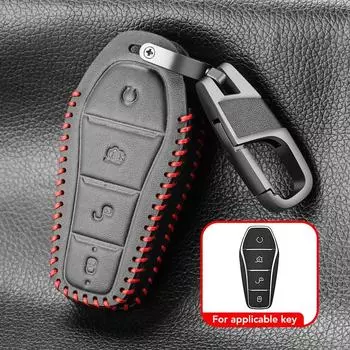 Чехол для автомобильного ключа, чехол для смарт-ключа для BYD Atto 3 Han EV Dolphin, 4 кнопки, сумка для ключей, автомобильные аксессуары, брелок, чехлы для ключей чёрный