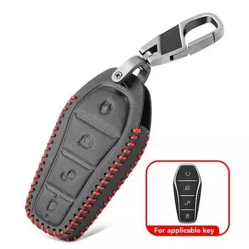 Чехол для автомобильного ключа, чехол для смарт-ключа для BYD Atto 3 Han EV Dolphin, 4 кнопки, сумка для ключей, автомобильные аксессуары, брелок, чехлы для ключей чёрный
