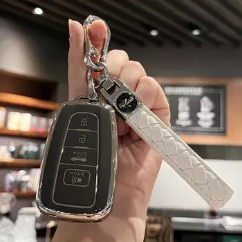 Чехол для автомобильного ключа, держатель для ключей с брелком для Toyota 2018-2022 RAV4 Camry Corolla Avalon C-HR Prius GT86 Highlander