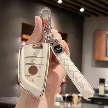 Чехол для автомобильного ключа, держатель для ключей с кожаным брелоком для BMW X1 X2 X3 X4 X5, чехол для ключа BM 1 серии 2 3 4 5 6 7 серии