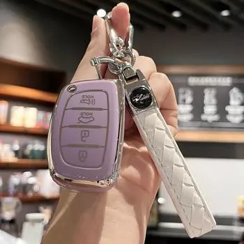 Чехол для автомобильного ключа, держатель для ключей с брелком для Hyundai Elantra Tucson Sonata Elantra GT Ioniq 4 кнопки