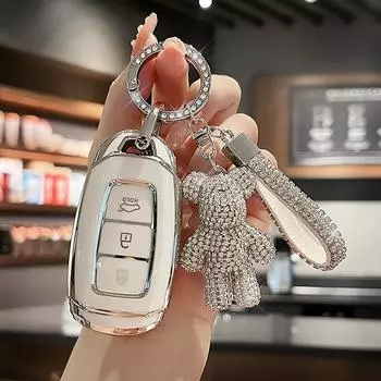 Чехол для автомобильного ключа дистанционного управления TPU для Hyundai i30 ix25 Santa Fe Elantra KONA Solaris Azera Grandeur Ig TM Accent Palisade Keychain