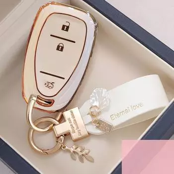 Чехол для автомобильного ключа для Chevrolet Cruze Spark Sonic Camaro Volt Bolt Trax Malibu Onix Equinox Orlando Blazer Traverse Shell Fob белый