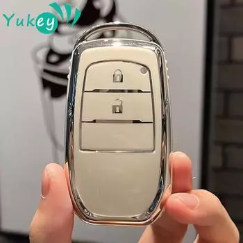 Чехол для автомобильного ключа для Toyota Rav4 Highland Fortuner 2015 2016 2017 2018 2019 чёрный