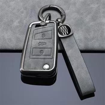 Чехол для автомобильного ключа для Volkswagen VW Polo Golf 7 MK7 Tiguan Passat для Skoda Octavia Kodiaq Karoq для Seat Ateca Leon Key Bag серый