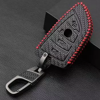 Чехол для автомобильного ключа Fob для BMW F20 F30 F31 F34 F32 F36 G20 G30 F10 F11 F07 G11 X1 X3 F25 X4 F26 X5 F15 X6 F16 X7 I3 M3 M4 M6 чёрный