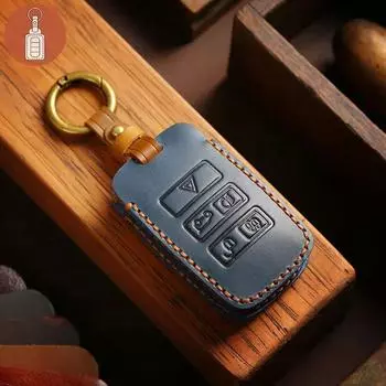 Чехол для автомобильного ключа Fob Кожаный держатель Аксессуары для Jaguar Land Rover Rangerover Evoque Discover Freelander Sport Svr Defender чёрный