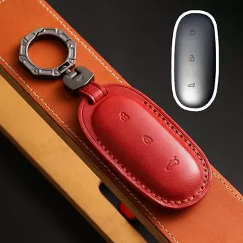 Чехол для автомобильного ключа GUSHIBEI из натуральной кожи для Li L9 IDEAL ONE коричневый